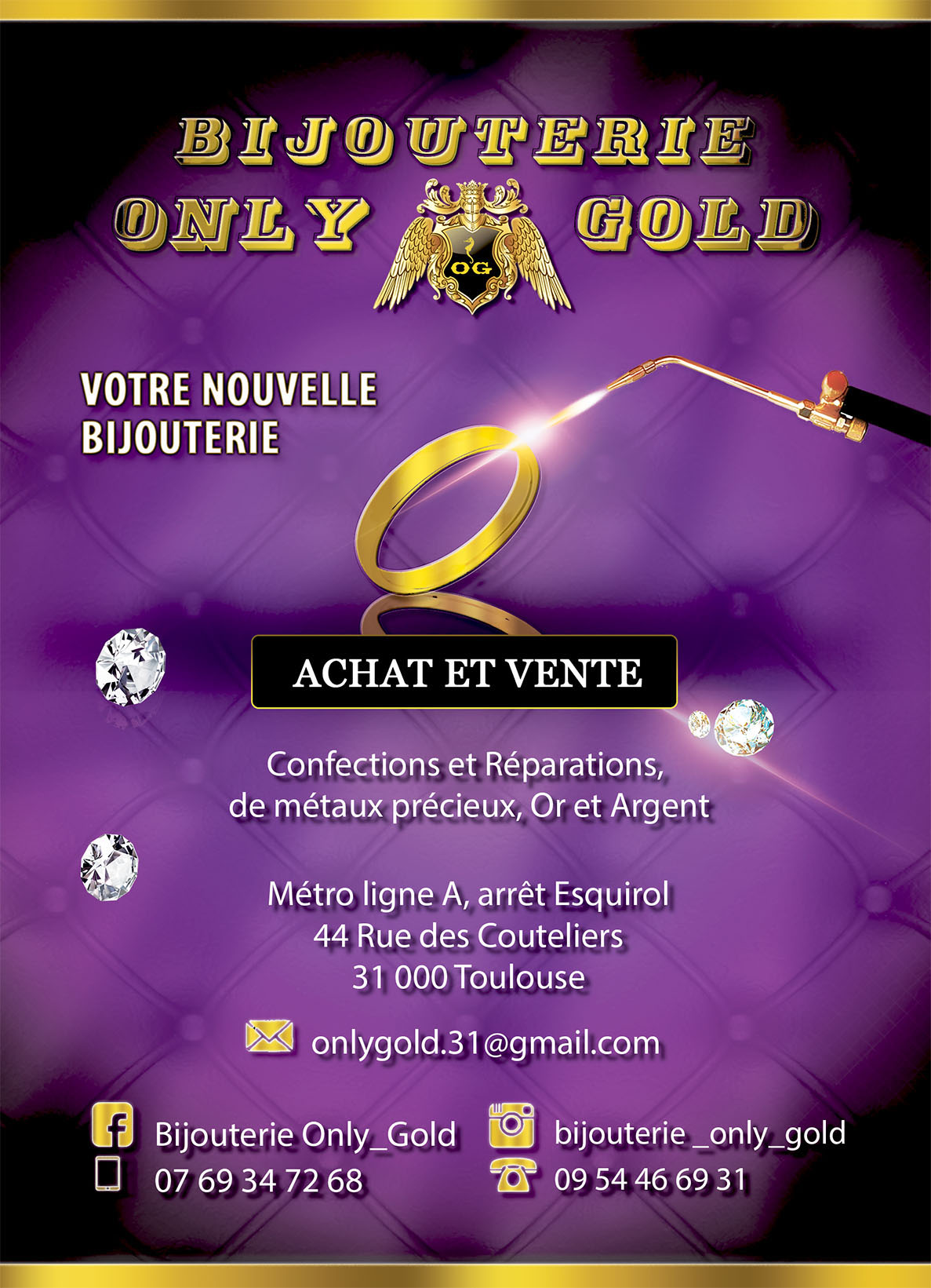 Flyers Bijouterie Onlygold | Rébecca RC Graphiste Webmaster Freelance à ...